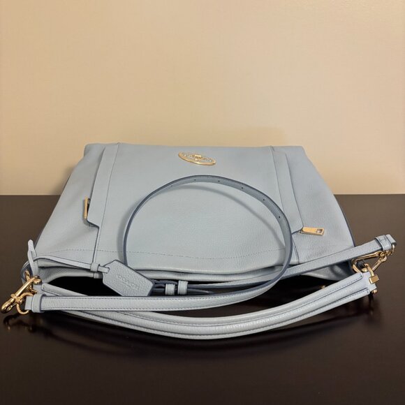 Coach Light Blue Pebbled Leather Large Scout Hobo - Picture 7 of 16